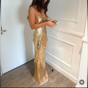 Stella McCartney Bernice Gold Sequin Dress